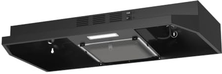 Hotte de cuisine de 76,2 cm, noire sous armoire, hotte de cuisine sans | Ventilateur à 2 vitesses, lumière LED, ventilation supérieure/arrière, conduit convertible, facile à installer