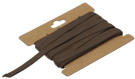 QUARKZMAN 1/4 tum dubbelvikt snedband bomull kontinuerlig bias tejp för sömnad fållning quiltning fåll bindor hantverk (brun 6 yards)