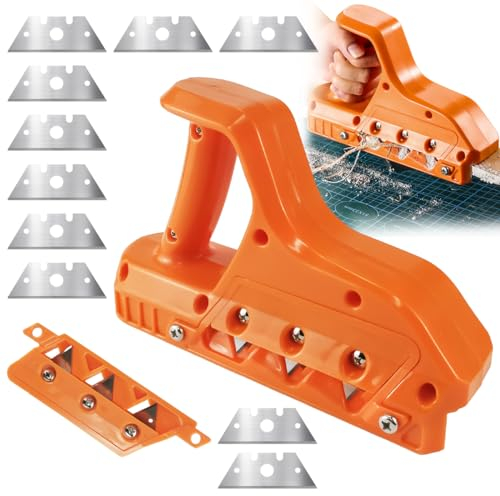 Cortador Rápido para Placas de Yeso, Cortador de Bordes de Yeso, Cepillo Manual con 10 Cuchillas, cortador de placas de yeso con 45 ° y 60 °