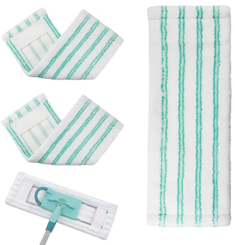 3 Stück Wischbezug Ersatzbezug für Leifhat Profi XL Micro Duo 42cm Bodenwischer Ersatzbezug für alle Bodenarten 2-Faser-System Mikrofaser Putzlappen ideal für Fliesen und Laminat