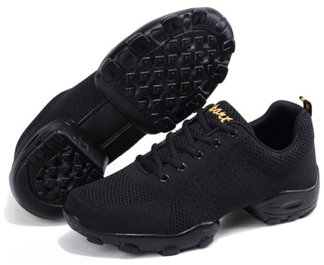 ForceRoute Scarpe da Ballo Latino Uomo,Scarpe da Ginnastica Ballo,Moderne Scarpe da Ballo Piattaforma,Scarpe da Danza a Camminare Sportive,Suola Divisa,Traspirante,per Jazz,Quadrata Danza