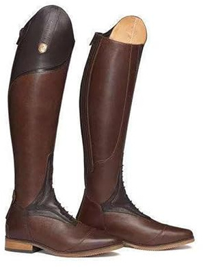 QIeAny Zapatos De Hombre Botas De Montar A Caballo De Caballero (34-48), Cremallera Trasera/Puntera En Punta, Unisex/Antideslizante, Tacón Alto Hasta La Rodilla/Medio (3-5 Cm), Para Otoño,44,Brown