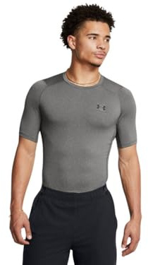 Under Armour UA HG Armour Comp SS, Maglietta a Compressione da Uomo, a Maniche Corte, Colore Nero/Bianco, 3XL, XL