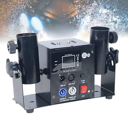 Hydravex Cañón de Confeti eléctrico, Pistola de Confeti portátil, Lanzador de Confeti Profesional para DJ, para Fiestas, Bares, Bodas, Navidad, Halloween, Carnaval, Pascua,DoubleHead