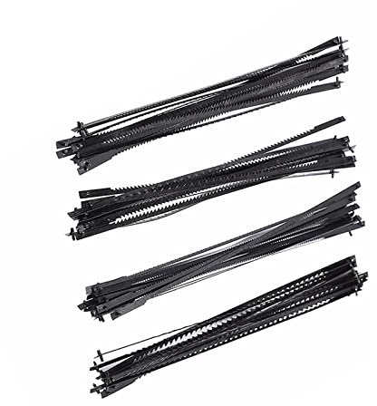 Hoja De Sierra De Marquetería De Acero Al Carbono, 12 Uds. Hojas de Sierra de calar fijadas DIY de 135mm x 2,8x0,5mm TPI 10/15/18/24 for carpintería(10tpi)