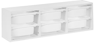 Beliani Estantería de Pared con 6 Cestas Habitación Infantil Tablero de Partículas Plástico Blanco Tobin