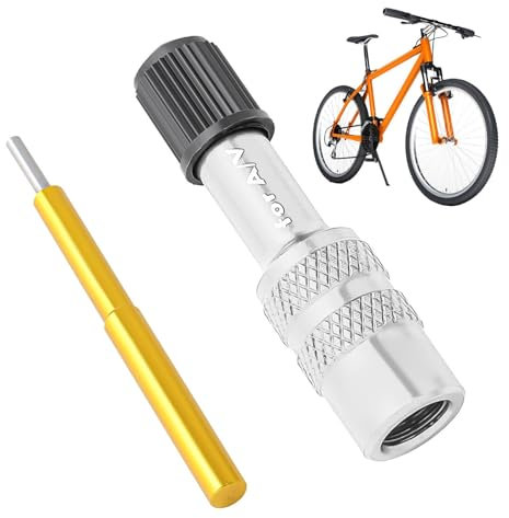 Cykelventiladapter bärbar ventilförlängning | -luftadapter för hjulgaffel, kompatibel med tävlingscyklar, mountainbikes och cykelpumpar