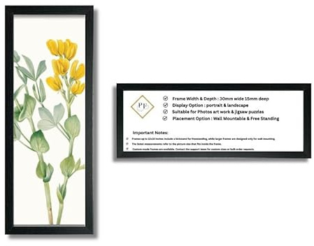 30x12 Inch Thin Panoramic Picture Frame | Black Panoramic Photo Frame & Poster Frame for Pictures, Photos, Documents, Jigsaw Puzzles, Artwork | Landscape or portrait Wall Mount Display