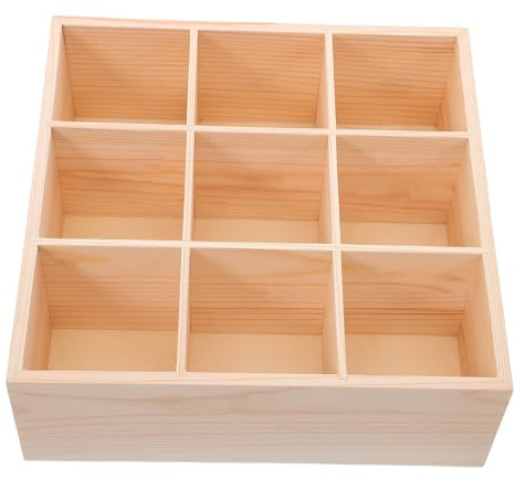 GARVALON Organizzatore in Legno 9 Scomparti e Divisori Regolabili per Cassetti, Vassoio Portaoggetti Versatile per Cucina e Casa, per Organizzazione senza Sforzo