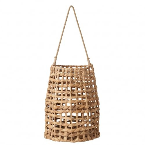 Cesta colgante de mimbre tejida a mano, cesta para colgar en la pared, cestas de pared de ratán natural, decoración, almacenamiento multiusos para cocina, baño, sala de estar, 6x3, 5x12 pulgadas