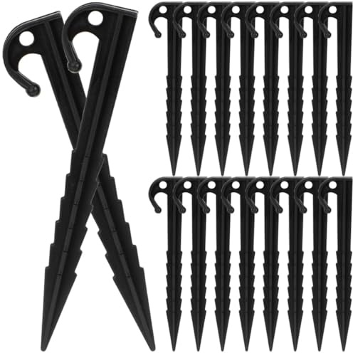 Abaodam 50 Estacas para Tienda de Campaña de Plástico Negro, 14,5 Cm, 6,39 G, Resistentes al Viento Camping al Aire Libre, Accesorios Profesionales para Fijar Carpas y Lonas