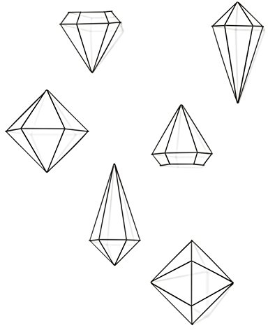 Umbra Prisma Geometrische Wanddekoration – Deko zum Aufhängen an Wand und Decke oder als Tischdekoration Verwendbar, Set mit 6 Prisma Hälften, Metall / Schwarz