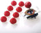 Sanwa JLF-TP-8YT Joystick + Sanwa 8 Stück OBSF-30 Druckknopf-Bündel-Set, Farbe: Rot – für Arcade-Spiele 4 & 8-fach verstellbar, kompatibel mit Catz Mad SF4 Turnier Joystick S@NWA