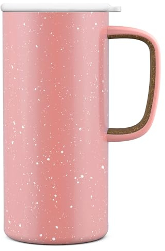 Ello Campy 18oz Insulated Stainless Steel Travel Mug with Handle, Peach