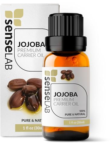 SenseLAB Aceite de Jojoba - Aceite Base Natural Puro 100% Prensado en Frío para Mezclar Aceites Esenciales - Aceite Hidratante para el Cuidado del Cabello y la Piel - Hidrata Uñas y Cutículas (30 ml)