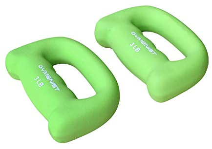 Gymenist Set of 2 Hand Shaped Neoprene Exercise Workout Jogging Walking Cardio Dumbbells Pair (3-LB Green)