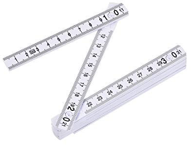 sourcing map Folding Ruler 1 Meters 10 Fold Metric Measuring Tool ABS for Woodworking Engineer White
