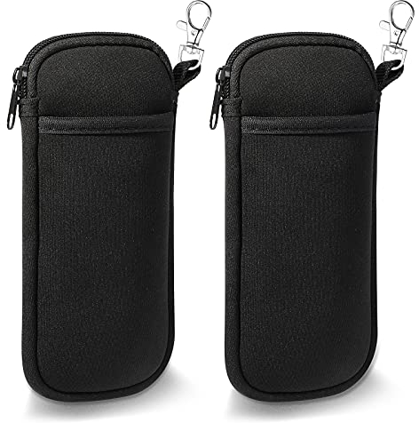 Hifot Doppio Morbida Custodia Occhiali 2 Pezzi, Neoprene Astuccio per Occhiali da Sole Portatile a Cerniera di per Occhiali, Cosmetici, Chiavi, Penne, Cellulare, Gioielleria
