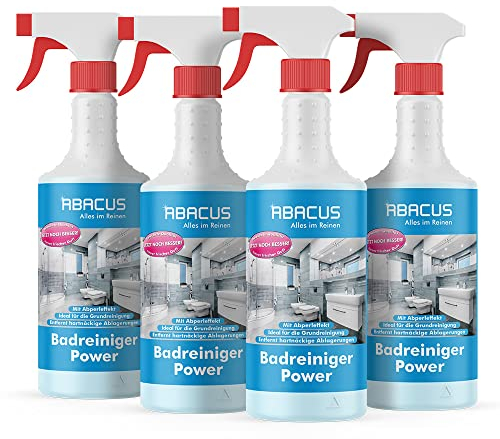 ABACUS® Badreiniger, Sanitärreiniger, gebrauchsfertig für Bad, Dusche und WC - Badreiniger Power 4x 750 ml (7720.4)