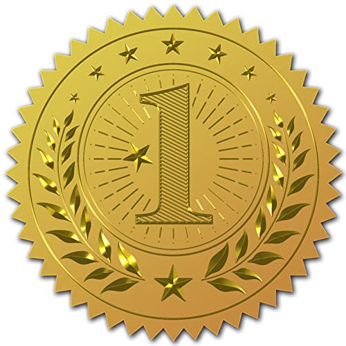CRASPIRE 100 st guldfolie klistermärken präglade certifikat tätningar självhäftande klistermärken medalj dekoration klistermärken certifiering examen företag notarie tätningar kuvert (1)