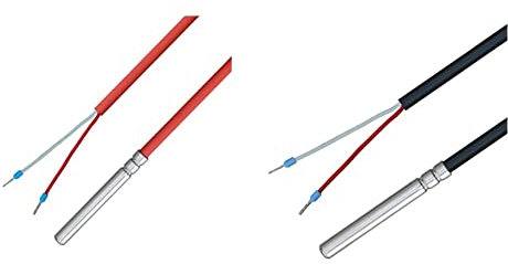 iOVEO 036HS05202 - NTC 10KOHM Temperaturfühler/Kabelfühler/Solarfühler/mit Silikon-Leitung bis 200°C, NTC, 2 Meter & 035HP02202 - PT1000 Temperaturfühler mit PVC-Leitung bis 105°C, 2 M