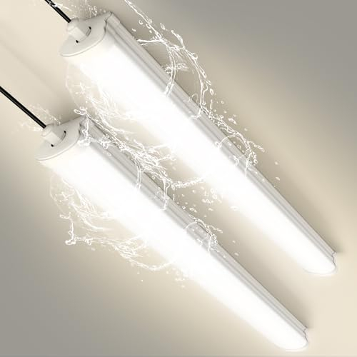 papasbox 2 Stück LED Leuchtstoffröhre 90cm | Feuchtraumleuchte Röhre 30W LED Werkstatt Deckenleuchte Lampe | 4500K Neutralweiß IP65 Wasserdicht Leuchtstofflampe für Keller Werkstatt Garage Küche