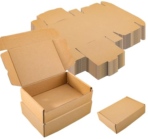 YKUKIZEE 30 Pack Small Corrugated Cardboard Shipping Boxes, 14x10x4 cm Parcel Boxes Small Brown Packaging Mailing Boxes for Business Posting Storing Gift