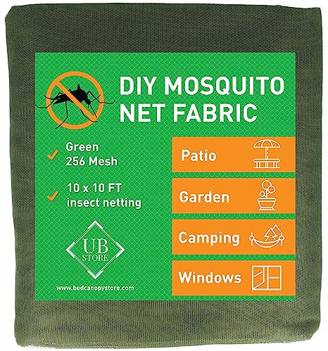 Zanzariera verde 3x3 metri netti | Rete anti-insetti per soffitti da giardino, terrazze, esterni e finestre | Rete di protezione dagli insetti, a maglia fine | Rete per reti da giardino