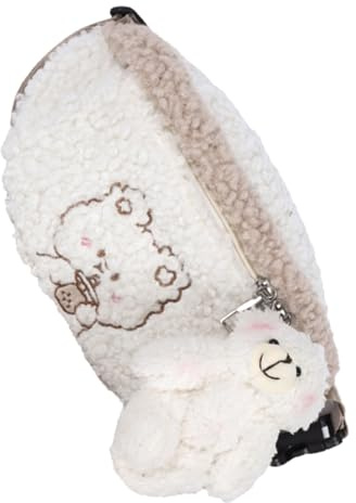 PACKOVE Riñonera para Mujer Diseño Sencillo Ligera Costura Delicada de Peluche Colgante de Oso Adecuado para Compras y Uso Diario