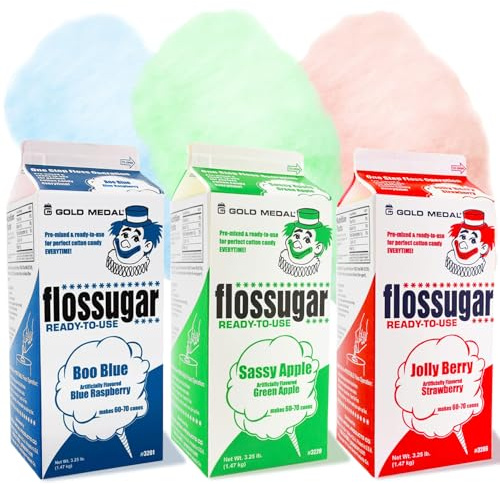 Mix & Match Cotton Candy Sugar Floss-Three Pack 52oz Cartons