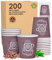 200 Gobelet à café en Carton Jetables, Biodégradables, Ideal pour Espresso, 65ml