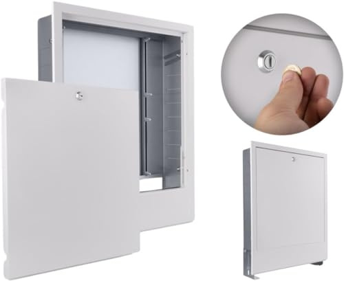 Dolt fördelningsskåp, för golvvärme, fördelningsbox, vit (1 010 mm (upp till 14 värmekretsar))