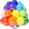 100 Stück Luftballons Bunt, 9 Farben Latex Ballons, 10 Zoll Bunte Luftballons, Helium Luftballons, Luftballons Geburtstag, Regenbogen Ballons für Geburtstagsdeko, Party, Hochzeit, Baby Shower