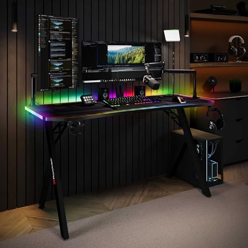 X Rocker Lumio RGB - Gaming Schreibtisch mit Beleuchtung & App-Steuerung (XL)