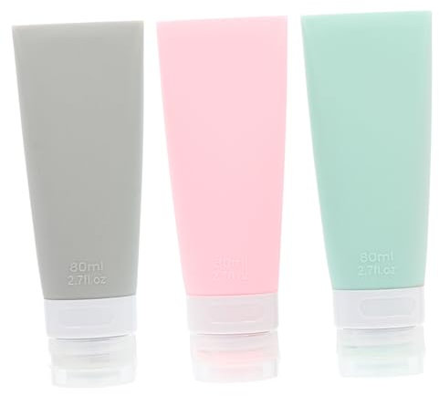 NULYLU 3pcs Portable Silicone Dispensing Bottle Travel Bottles for Toiletry Separate for Shampoo Shower Gel Cosmetics for Travel Containers