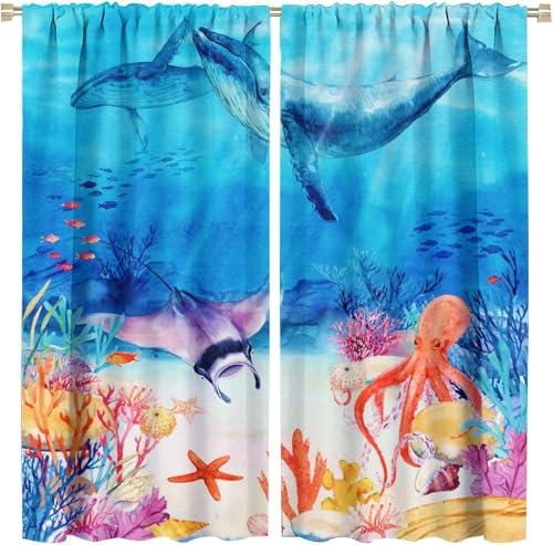 3D Kinderzimmer Verdunkelungsvorhänge 220(B) X 215(H) cm Tierschildkröte,3D-Gedruckte Vorhänge Wohnzimmer Bürovorhänge Energiesparende Geräuschreduzierende Kindergardinen - Vorhang Fü-343639447042