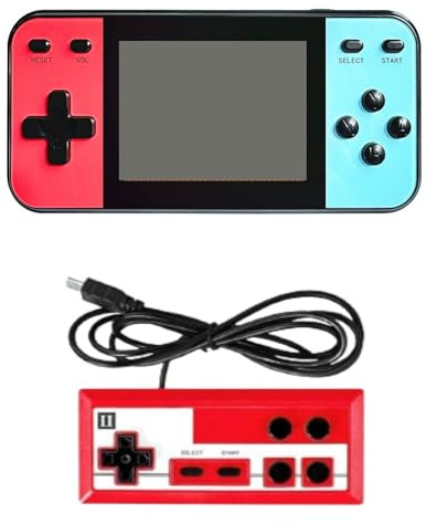 Console di gioco multigiocatore portatile 600 in 1, mini gioco arcade tascabile retrò con batteria ricaricabile, LCD a colori da 3 pollici con giochi divertenti precaricati, telecomando per