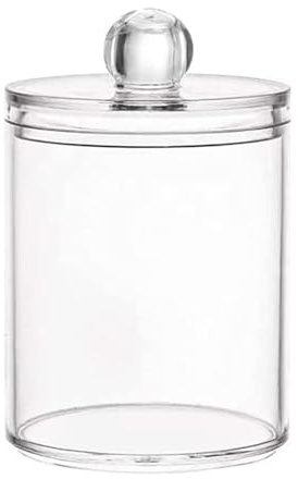 Soporte redondo de algodón - Soporte para discos de algodón - Bote organizador de acrílico transparente, dispensador de apoyo para el baño con tapa | Contenedor para bolas de algodón para maquillaje