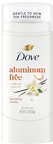 Dove Deodorant Stick Sparkling Vanilla for 72 Hour Odor Protection Aluminum Free 2.4 oz