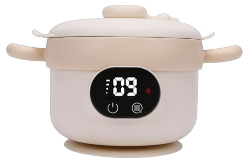PUSOKEI Cuenco Eléctrico para Calentar Alimentos para Bebés | Calentador de Temperatura Constante Recargable para Alimentación Infantil Inteligente (albaricoque de leche)