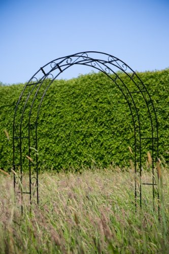 KUHEIGA Schwarzer Rosenbogen 12mm Massiveisen! B: 140cm aus Metall - sehr stabil