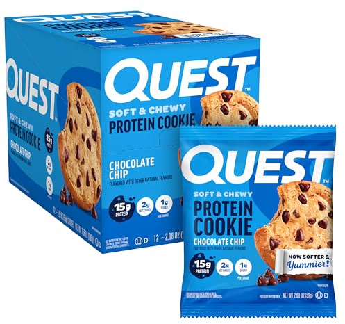 Quest Nutrition Protein Cookie, 59 g, Chocolate Chip, Pack of 12
