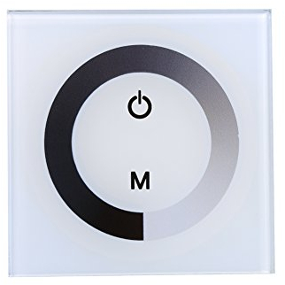 Interrupteur Variateur, Interrupteur de Lumière Tactile Mural，Dc 12v-24v Single Touch Panel Touch Dimmer Wall Switch Controller Led Light Strip Dimmer Button Adjust Brightness On/off Switch Blanc
