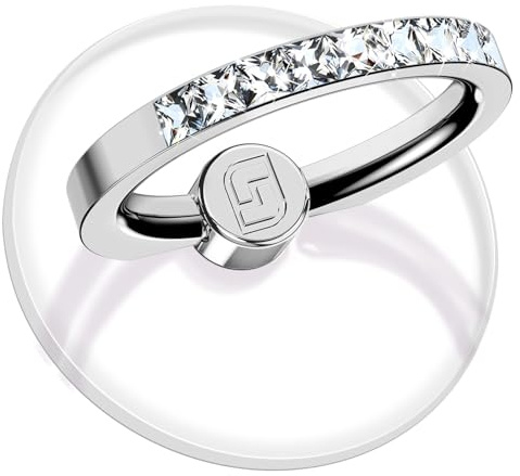2 Pcs Jsoerpay Clear Phone Ring Holder with Diamond, Silver