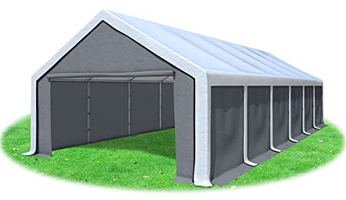 Stabilezelte Partyzelt 5x12m Modular Professional PVC 500 g/m² geschlossen Weiss GRAU