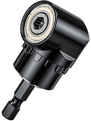 105° Schwarzes Metal Winkelschrauber, 1/4 Sechskant Bit Akkuschrauber Winkelbohraufsatz, Multifunktions Bohrer Winkelbohrmaschine, Vorsatz Adapter Schrauber Elektroschrauber, für Schmalen Raumes