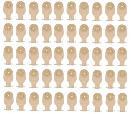 melairo 50 Bolsas de Ostomía, Bolsas Drenables de una Pieza para Colostomía, Ileostomía, Cuidado del Estoma, Bolsas de Colostomía con Válvula de Drenaje de 20-60 mm