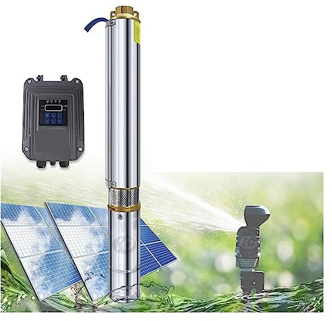 Pompa solare per laghetto, Pompa ad acqua solare for pozzi profondi Pompa ad acqua sommergibile for la casa Motore sincrono solare senza spazzole Tasso 5T / H 50M Testa for Agricu