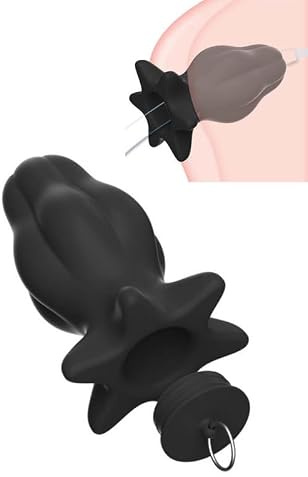 Svart Silikon HöFt TräNare TillbehöR Med Plugg Med En JäRnring, Hollow Out Design öVning TillbehöR, Par GåVa (S)