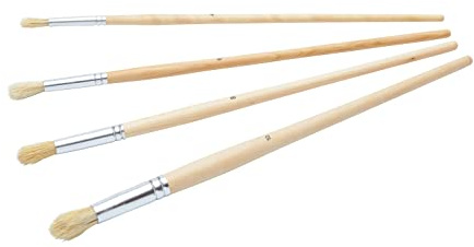 ProDec 4 piece Round Fitch Set for Precise Paint Application Ideal for Detail Work, Touch Up, Window Frames, Edges, Corners, Narrow Areas with All Types of Paint